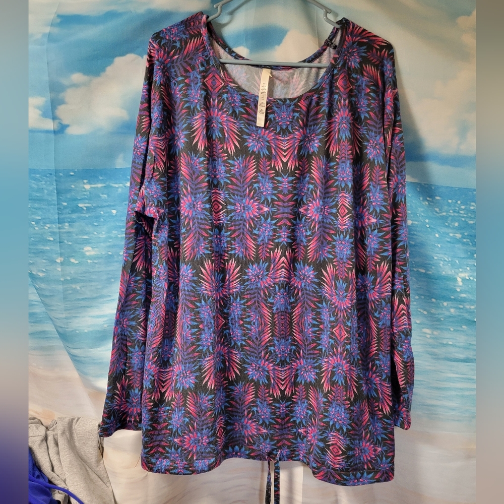 Retreat by Rhonda Shear NWOT Size‎ 1X Ladies Long Sleeve Floral Shirt